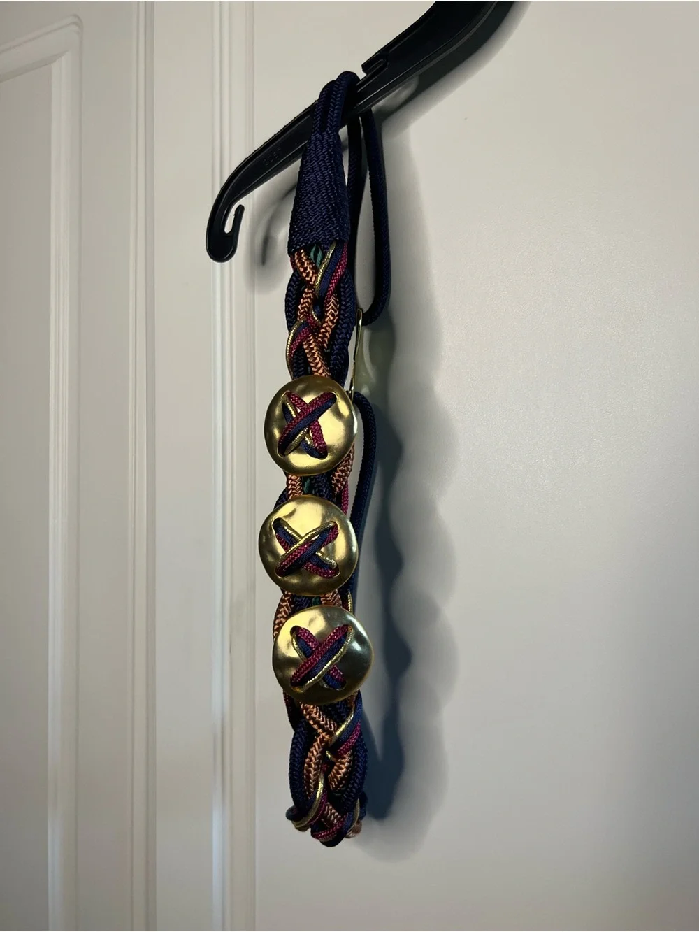Vintage Braided Rope Belt Gold Hardware